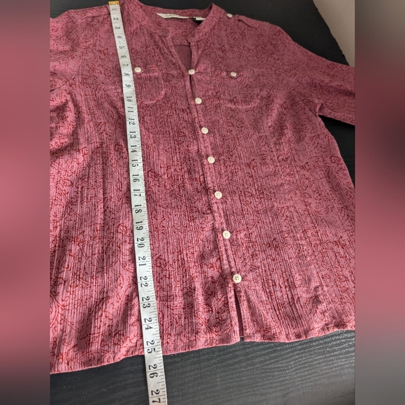 Orvis Women's Dusty Rose Button-Front  100% Cotton Blouse Shirt Top M - Picture 6 of 7